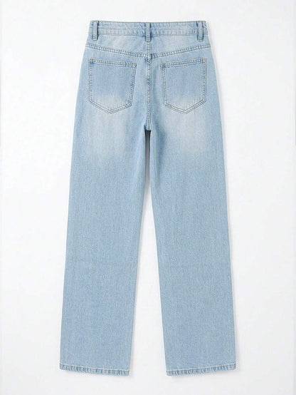 Chelsea Mid Rise Loose Straight Leg Boyfriend Jeans