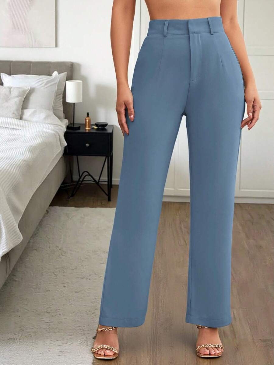 Women's High Waisted Flare Trousers, Tailored Dress Pants for Work Office - Black