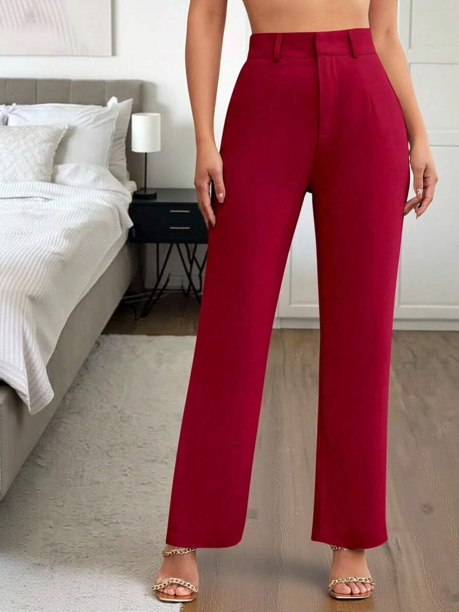 Women's High Waisted Flare Trousers, Tailored Dress Pants for Work Office - Black