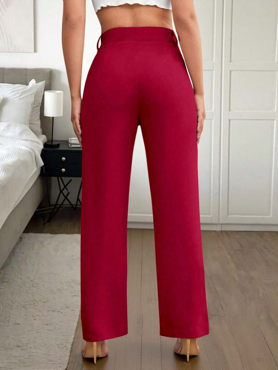 Women's High Waisted Flare Trousers, Tailored Dress Pants for Work Office - Black