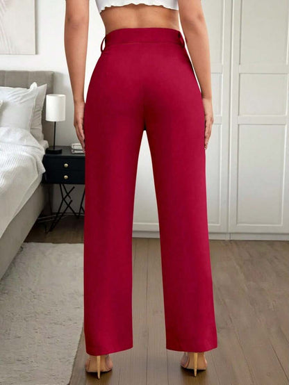 Women's High Waisted Flare Trousers, Tailored Dress Pants for Work Office - Black
