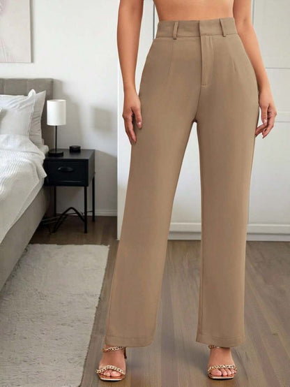 Women's High Waisted Flare Trousers, Tailored Dress Pants for Work Office - Black