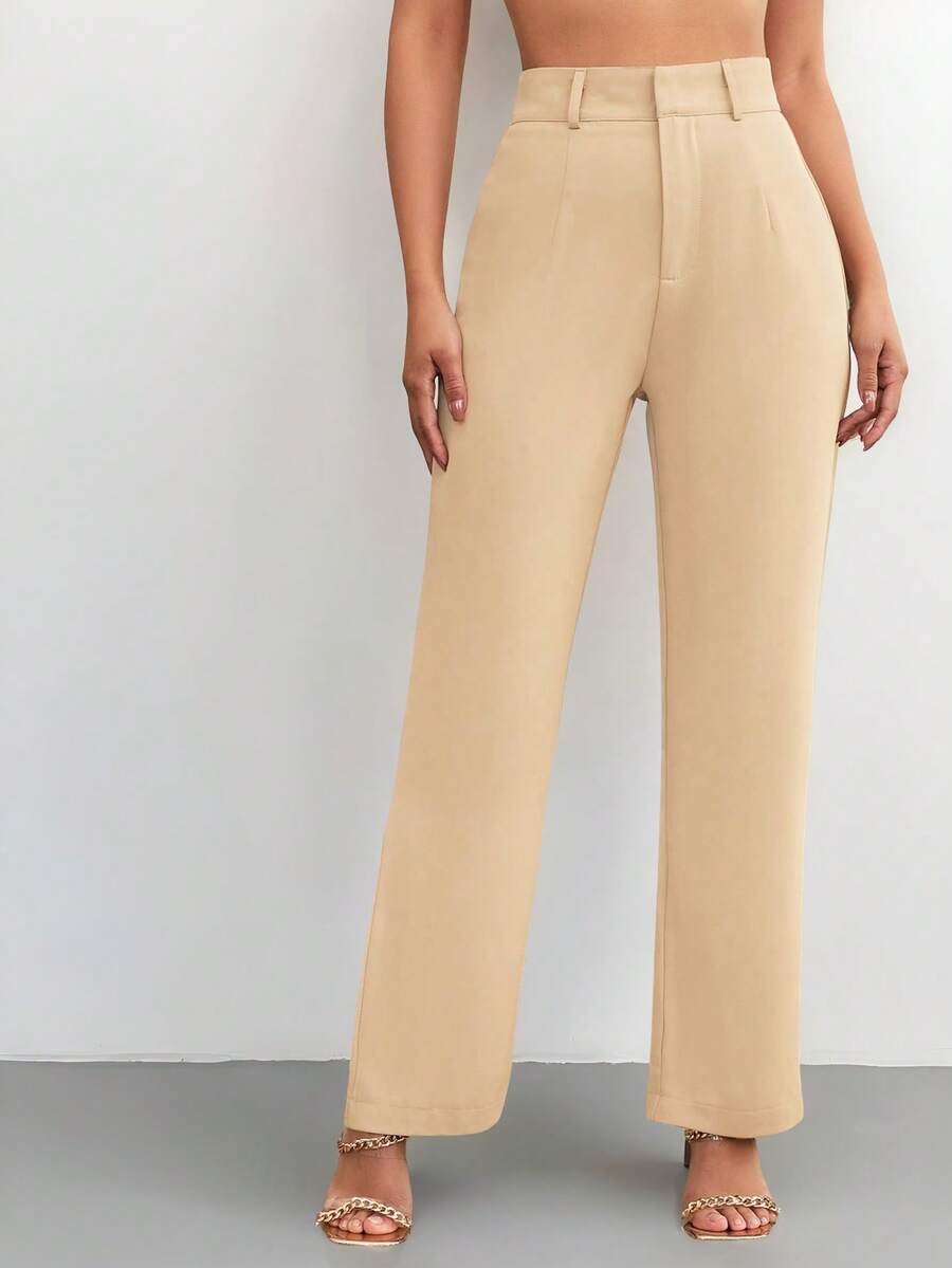 Women's High Waisted Flare Trousers, Tailored Dress Pants for Work Office - Black