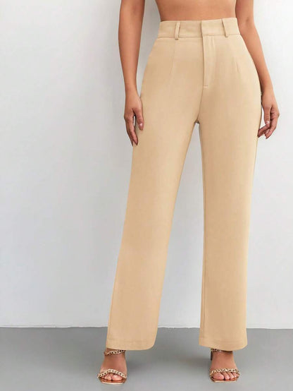 Women's High Waisted Flare Trousers, Tailored Dress Pants for Work Office - Black
