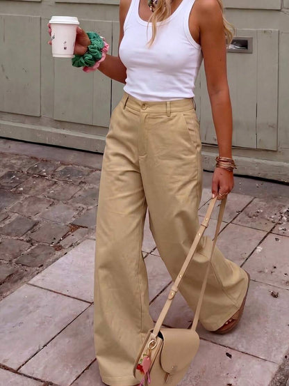 Belsize Loose Wide Leg Pants with Pockets