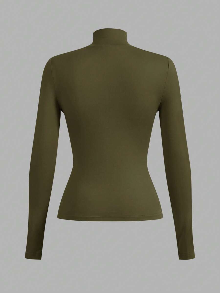 Aberdeen Fleece Lined Thermal Mock Neck Fitted Top