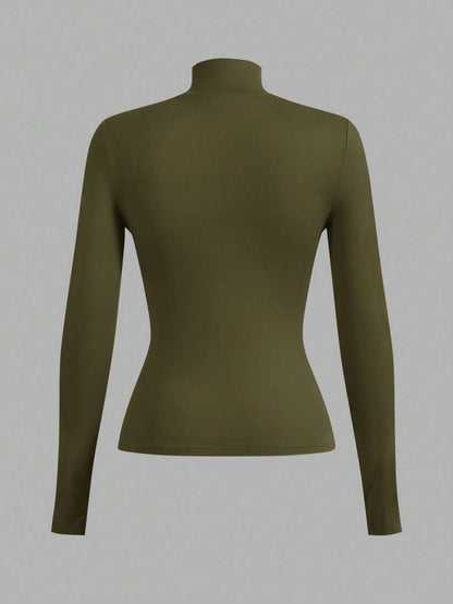 Aberdeen Fleece Lined Thermal Mock Neck Fitted Top