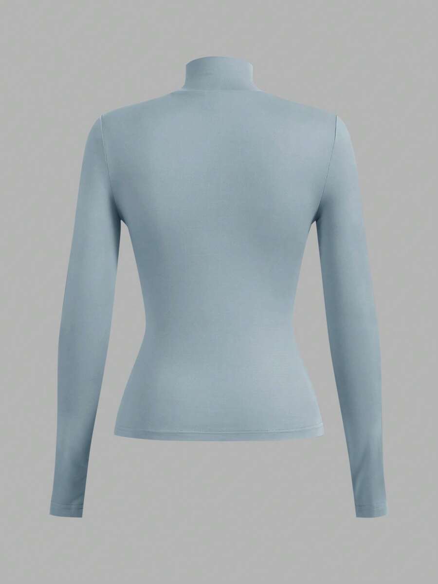 Aberdeen Fleece Lined Thermal Mock Neck Fitted Top