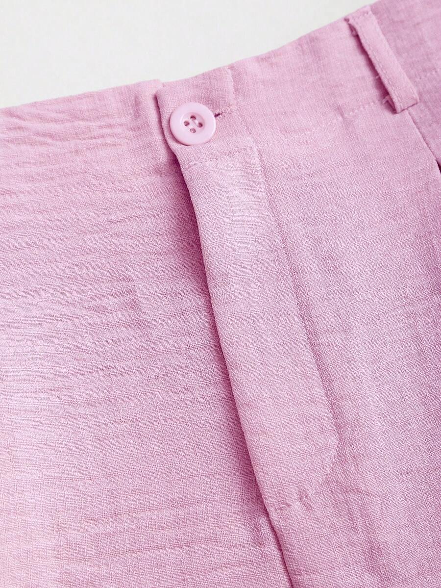 Katya Pleated Wide Leg Pants Tailored High Rise Trousers - Orchid Pink