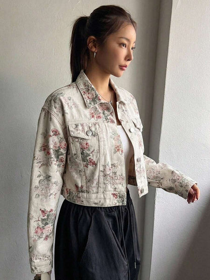 Helena Drop Shoulder Crop Denim Jacket - Light Wash