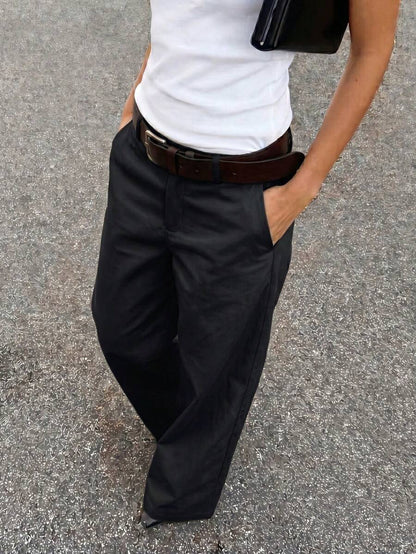 Belsize Loose Wide Leg Pants with Pockets