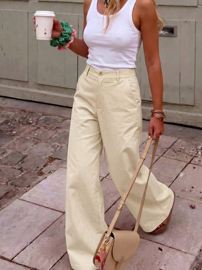 Belsize Loose Wide Leg Pants with Pockets