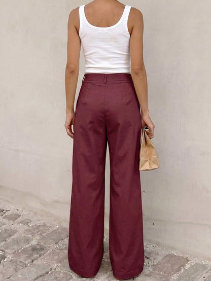Belsize Loose Wide Leg Pants with Pockets