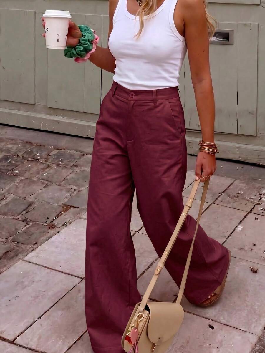 Belsize Loose Wide Leg Pants with Pockets
