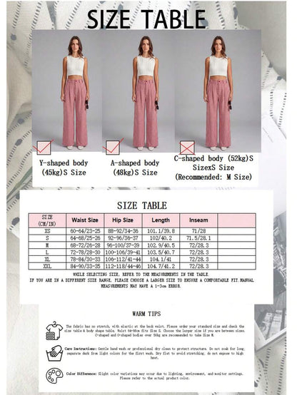 Clarissa Gingham Check Elastic Waist Straight Leg Pants - size and detail guide