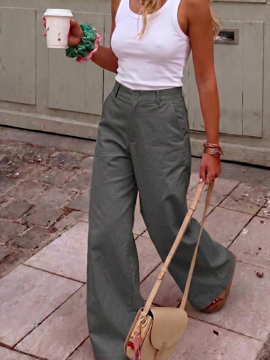 Belsize Loose Wide Leg Pants with Pockets
