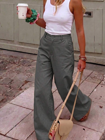 Belsize Loose Wide Leg Pants with Pockets
