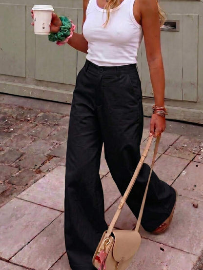 Belsize Loose Wide Leg Pants with Pockets