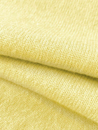 Women's Oversized Crew Neck Pullover Sweater, Relaxed Knit Sweater for Fall Winter - Yellow