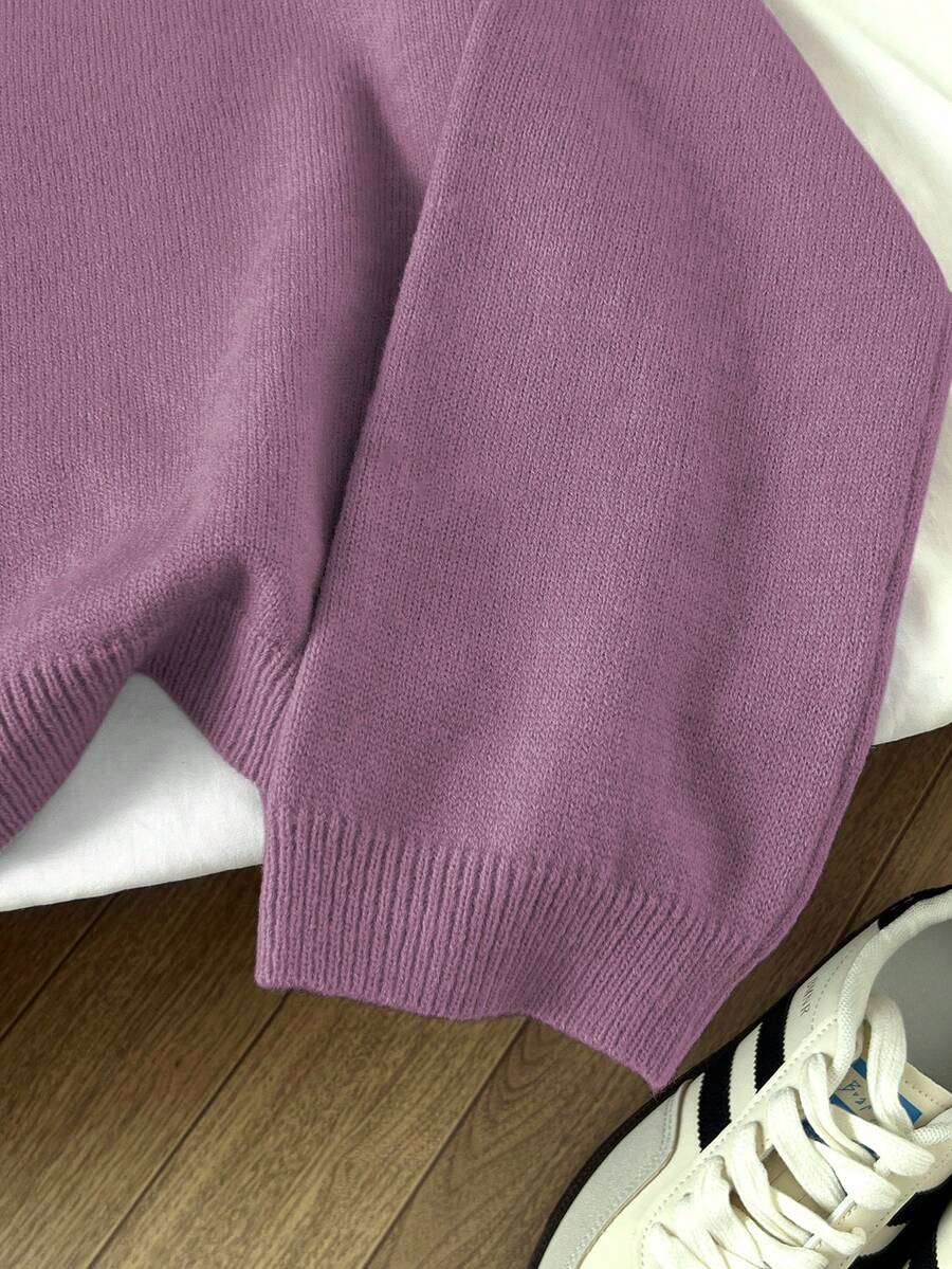 Women's Oversized Crew Neck Pullover Sweater, Relaxed Knit Sweater for Fall Winter - Blue