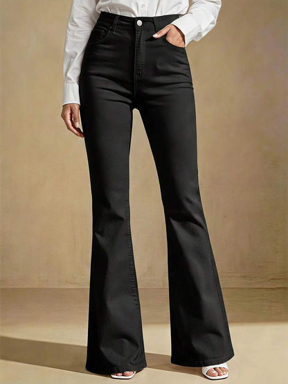 Annapolis High Waist Flare Leg Jeans with Pockets