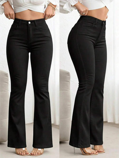 Annapolis High Waist Flare Leg Jeans with Pockets