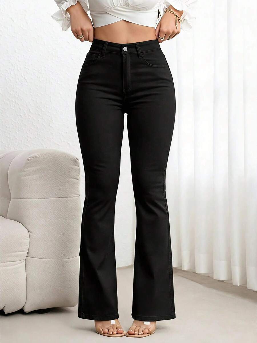 Annapolis High Waist Flare Leg Jeans with Pockets