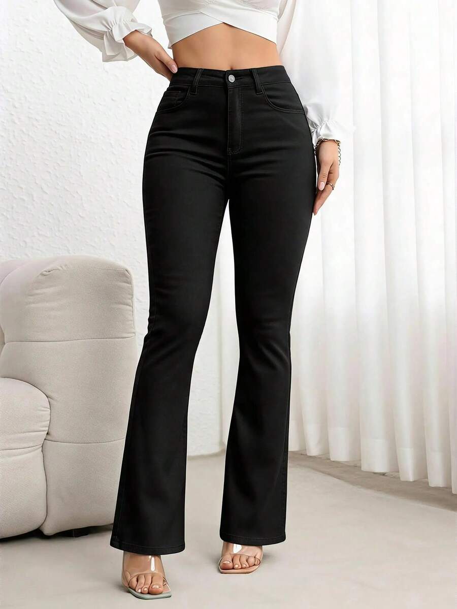 Annapolis High Waist Flare Leg Jeans with Pockets
