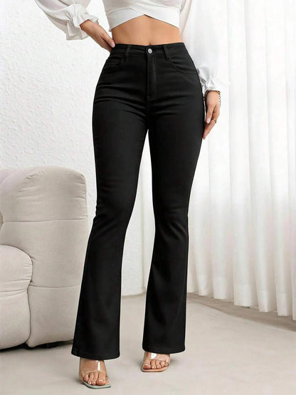 Annapolis High Waist Flare Leg Jeans with Pockets