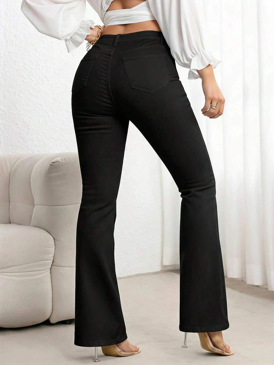 Annapolis High Waist Flare Leg Jeans with Pockets