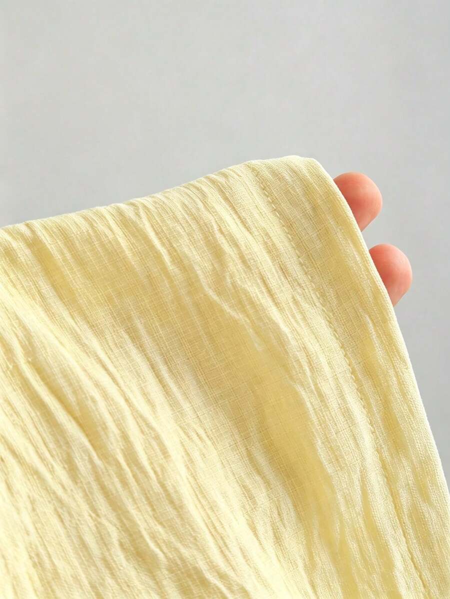 Katya Pleated Wide Leg Pants Tailored High Rise Trousers - Butter Yellow