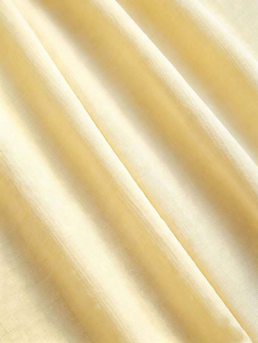 Katya Pleated Wide Leg Pants Tailored High Rise Trousers - Butter Yellow