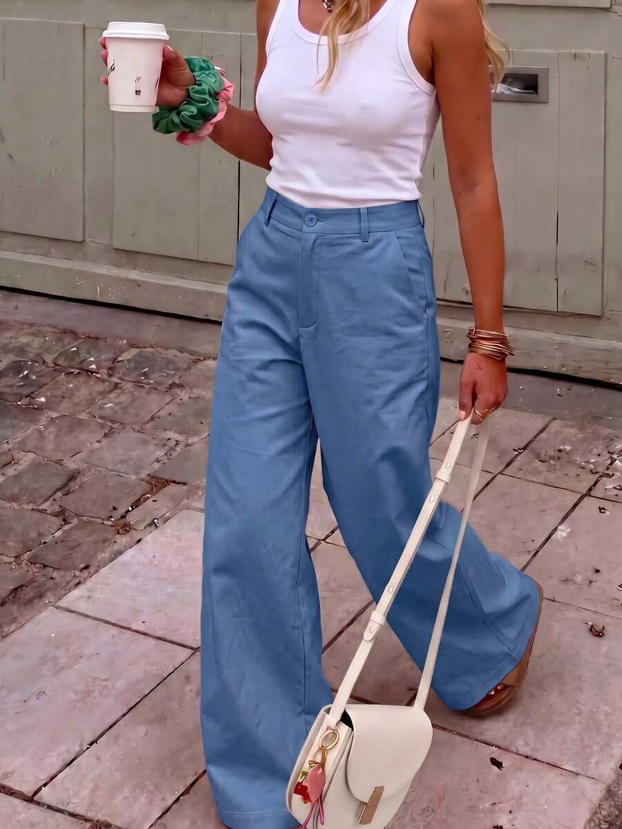 Belsize Loose Wide Leg Pants with Pockets