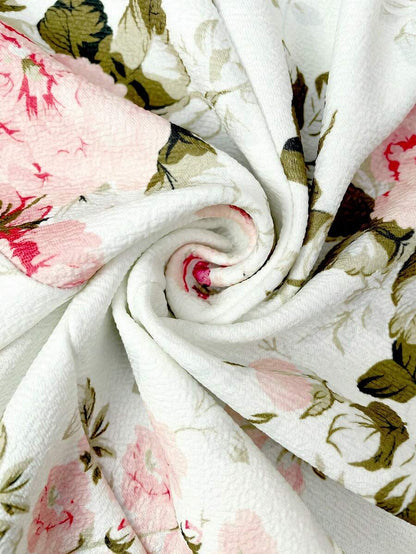 Octavia Waterfall Collar Open Front Asymmetric Hem Knit Blazer - Rose Floral