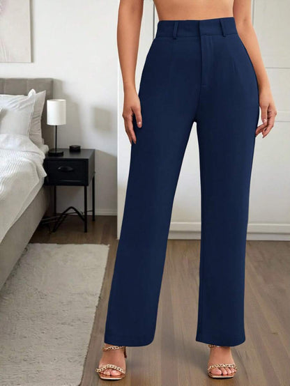 Women's High Waisted Flare Trousers, Tailored Dress Pants for Work Office - Black
