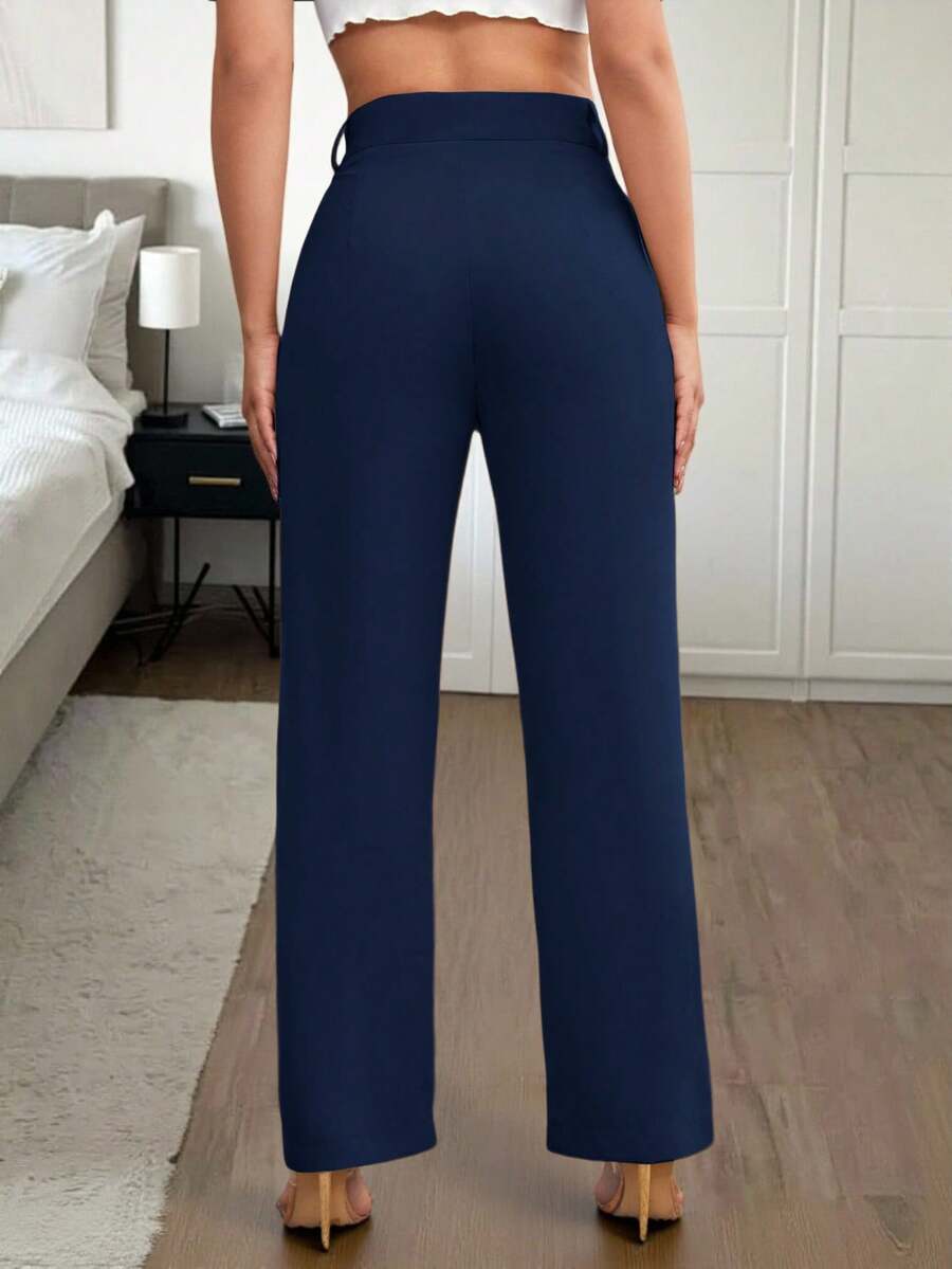 Women's High Waisted Flare Trousers, Tailored Dress Pants for Work Office - Black