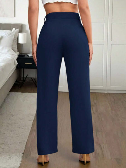 Women's High Waisted Flare Trousers, Tailored Dress Pants for Work Office - Black