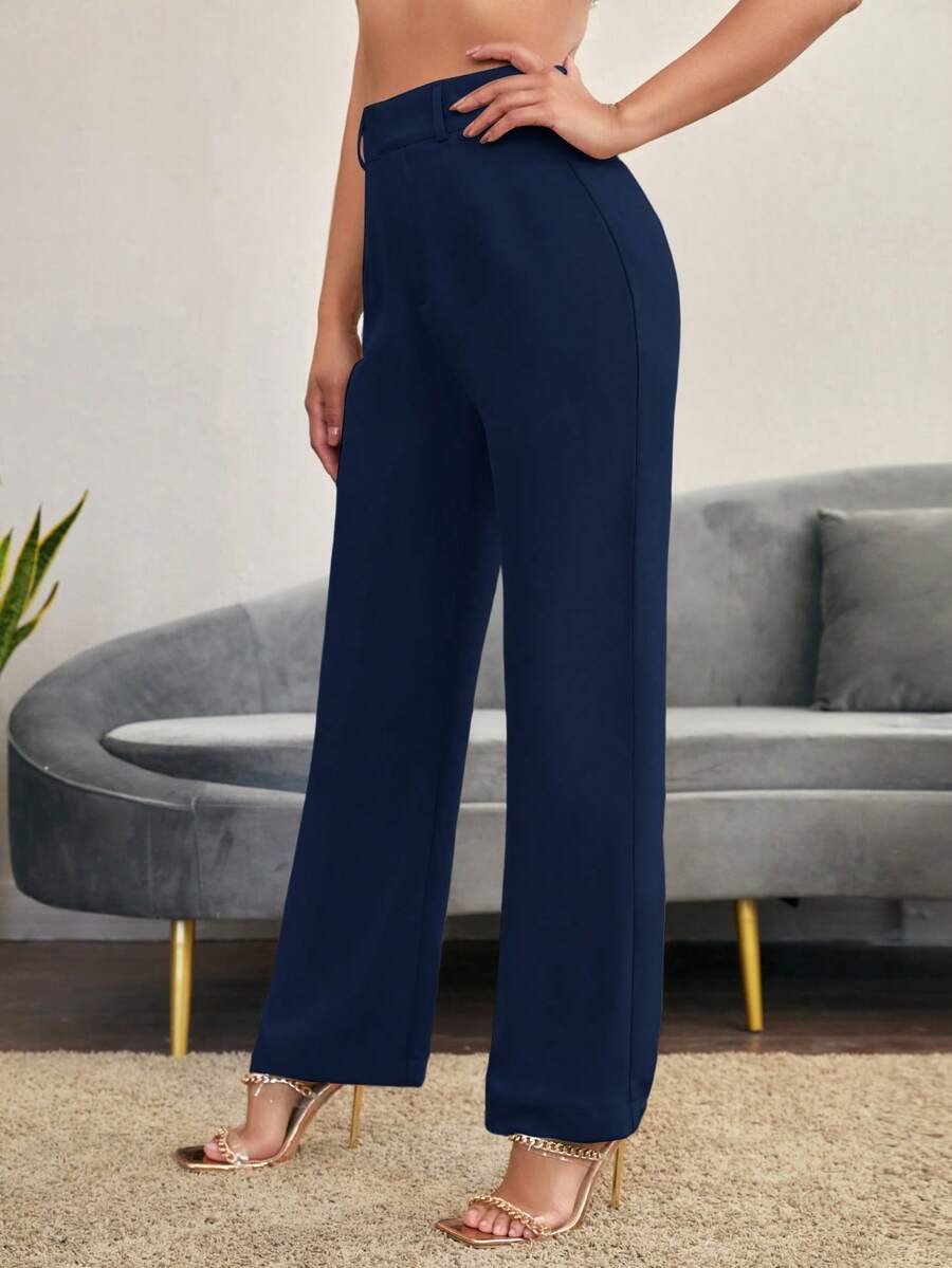 Women's High Waisted Flare Trousers, Tailored Dress Pants for Work Office - Black