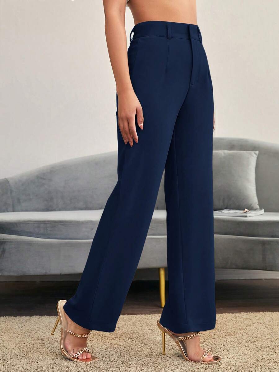 Women's High Waisted Flare Trousers, Tailored Dress Pants for Work Office - Black