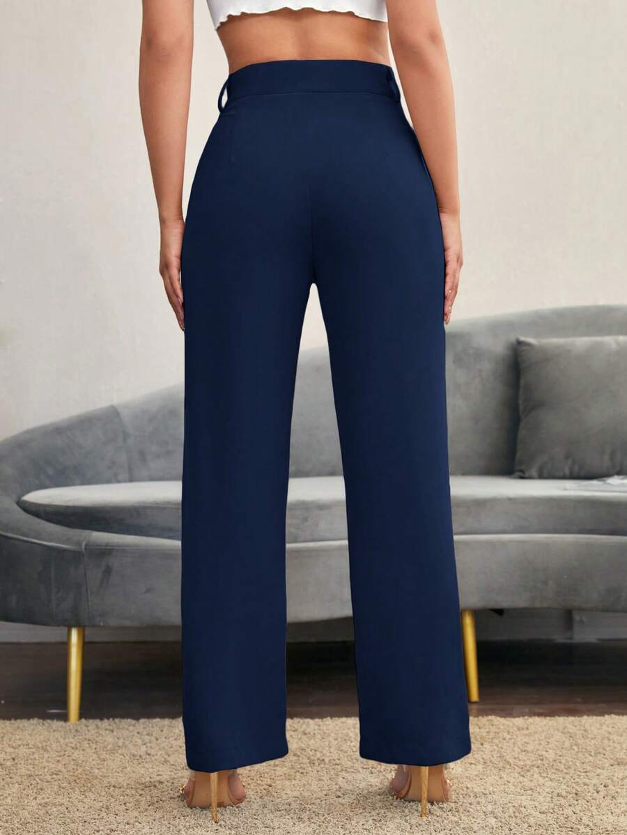 Women's High Waisted Flare Trousers, Tailored Dress Pants for Work Office - Black