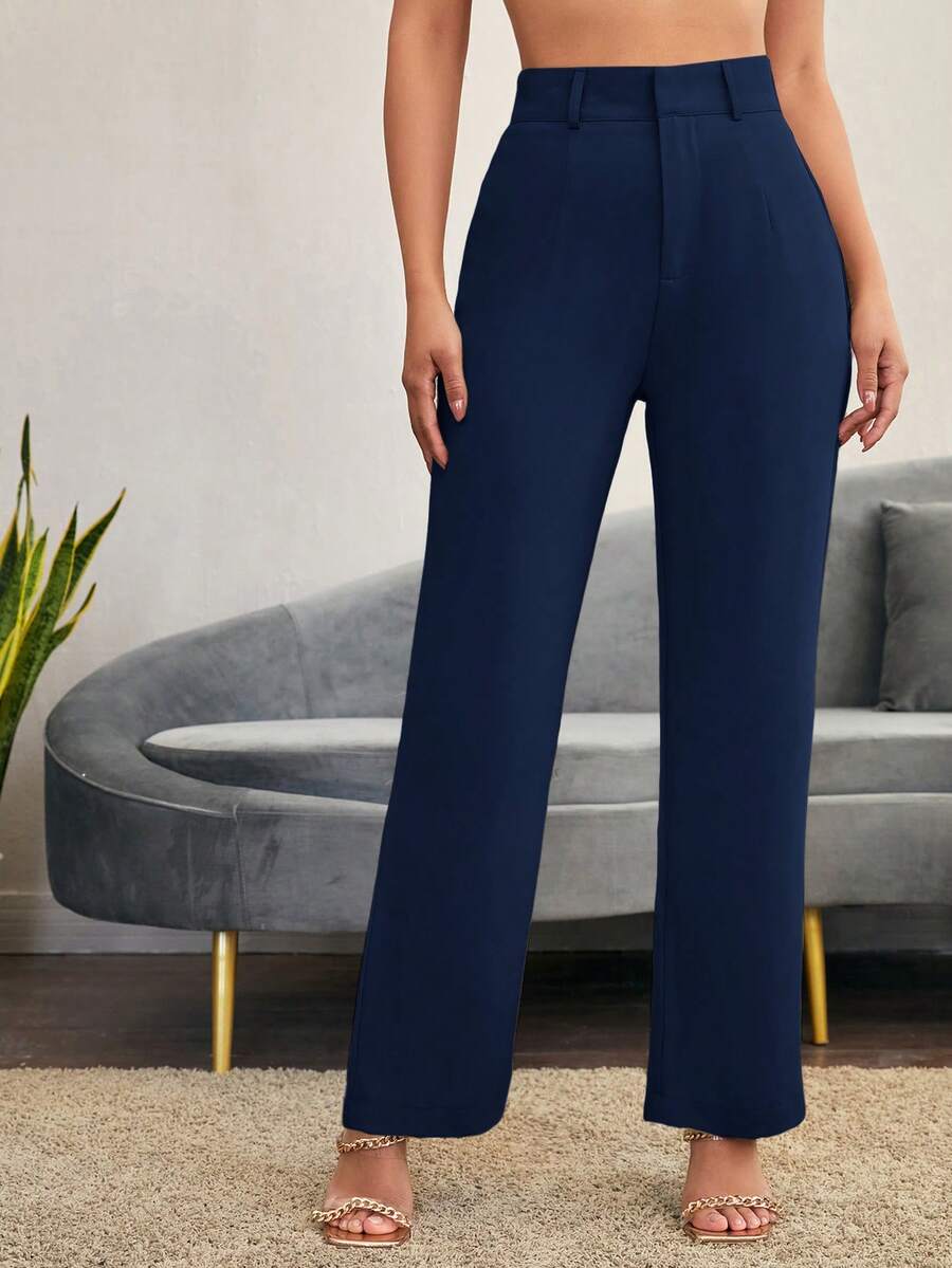 Women's High Waisted Flare Trousers, Tailored Dress Pants for Work Office - Black