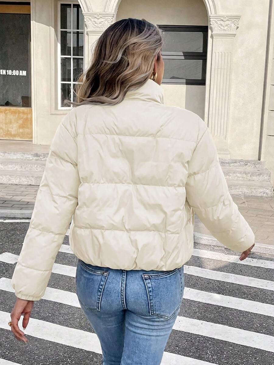 Revelstoke Reversible Cropped Puffer Jacket with Stand Collar