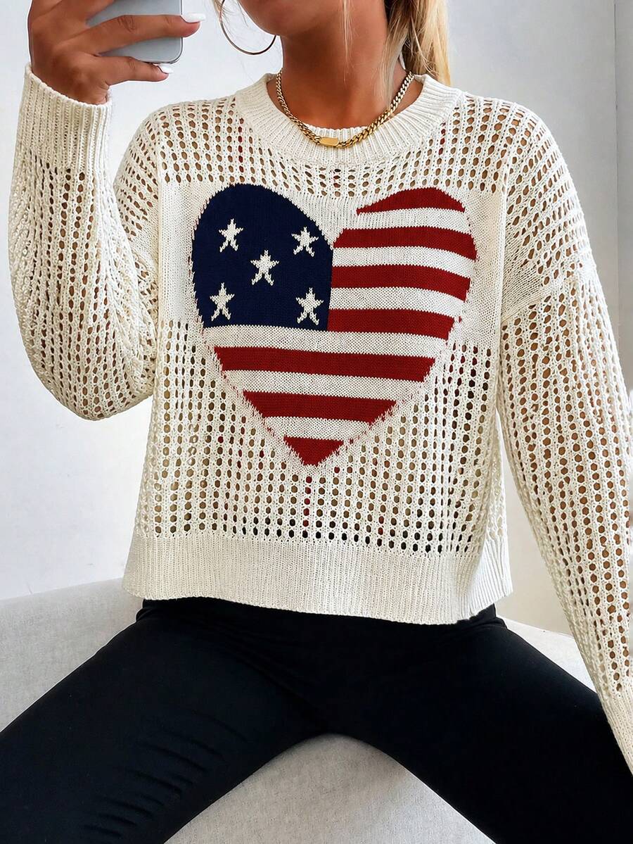 Audrey Striped Drop Shoulder Pullover Sweater - Black and White