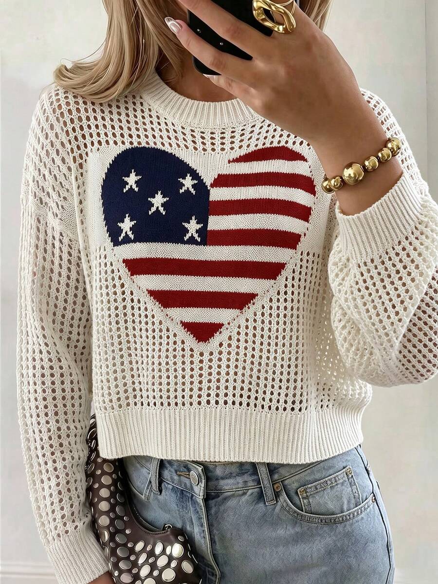 Audrey Striped Drop Shoulder Pullover Sweater - Olive Green