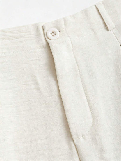 Katya Pleated Wide Leg Pants Tailored High Rise Trousers - Ivory