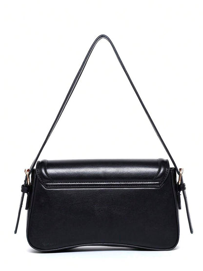 Riga Patent Faux Leather Flap Shoulder Bag