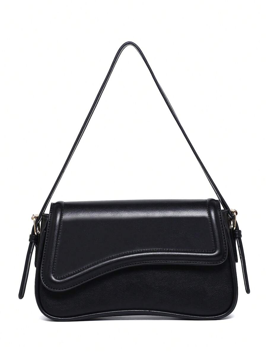 Riga Patent Faux Leather Flap Shoulder Bag