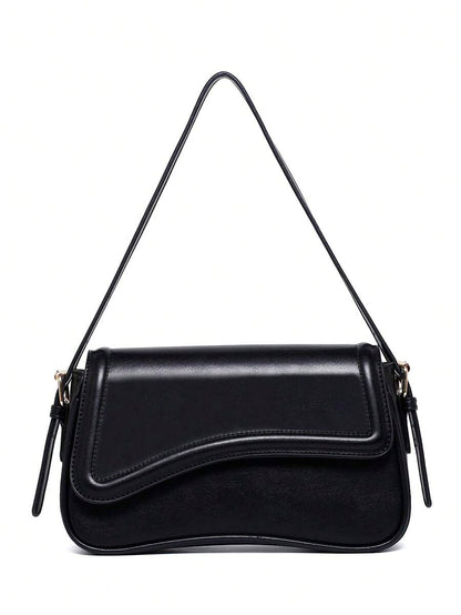 Riga Patent Faux Leather Flap Shoulder Bag