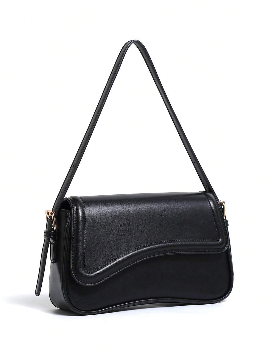 Riga Patent Faux Leather Flap Shoulder Bag