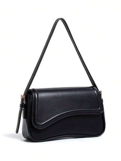 Riga Patent Faux Leather Flap Shoulder Bag